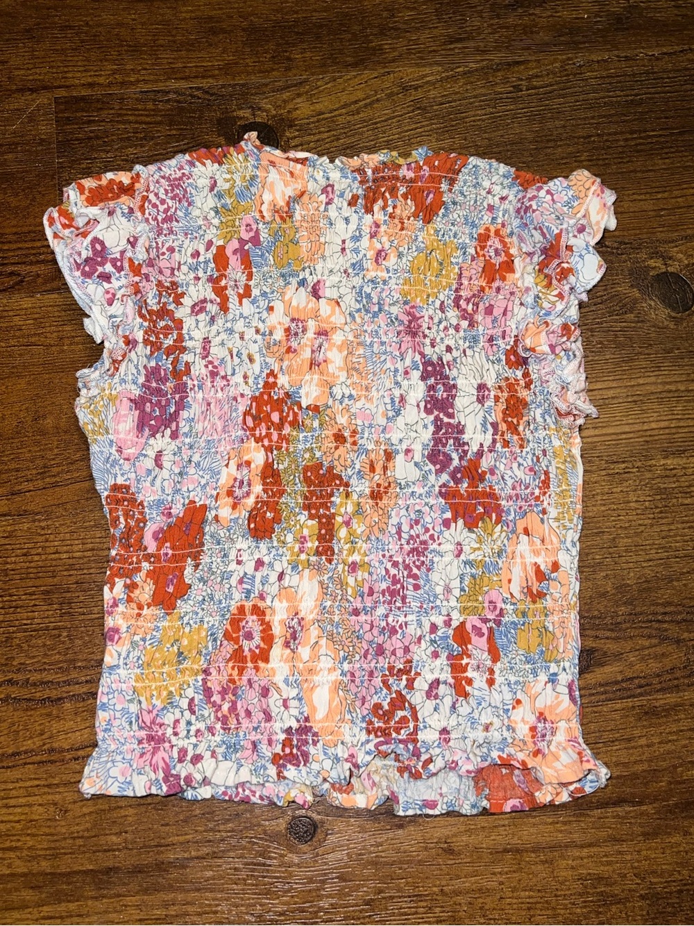 Liberty Love Floral Ruffled Smocked Crop Top Mock Neck Cottagecore Boho Size XS - Picture 6 of 11